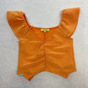 Circus by Sam Edelman Shimmery Orange Crop Top